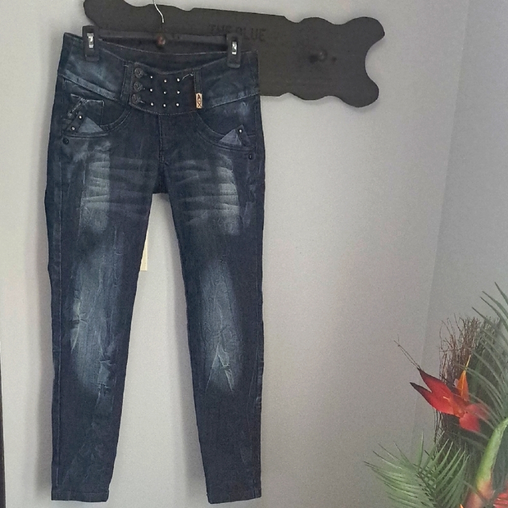 Anorexy Studded Jeans Women's Dark Blue Jeans Size 12